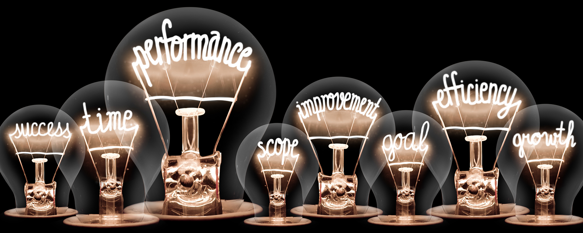 Performance Facility Management - great ideas represented by light bulbs in commercial property and strata property in Sydney and Melbourne