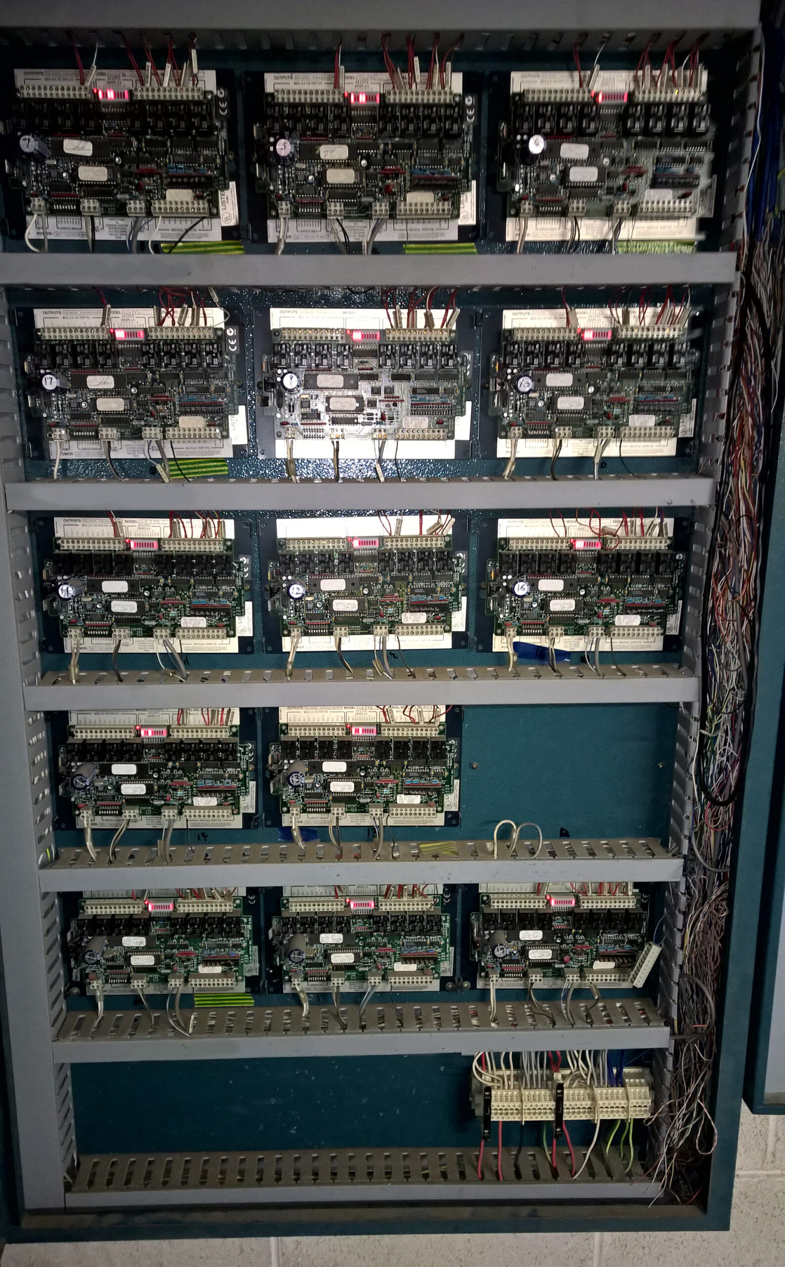 aging BMS - Obsolete BMS - old system from the 1990's using proprietary communications, analgues and transistor technology. Sydney near Randwick, all these could be completed in a panel a third of the size and much more efficient and user-friendly human-machine interfaces
