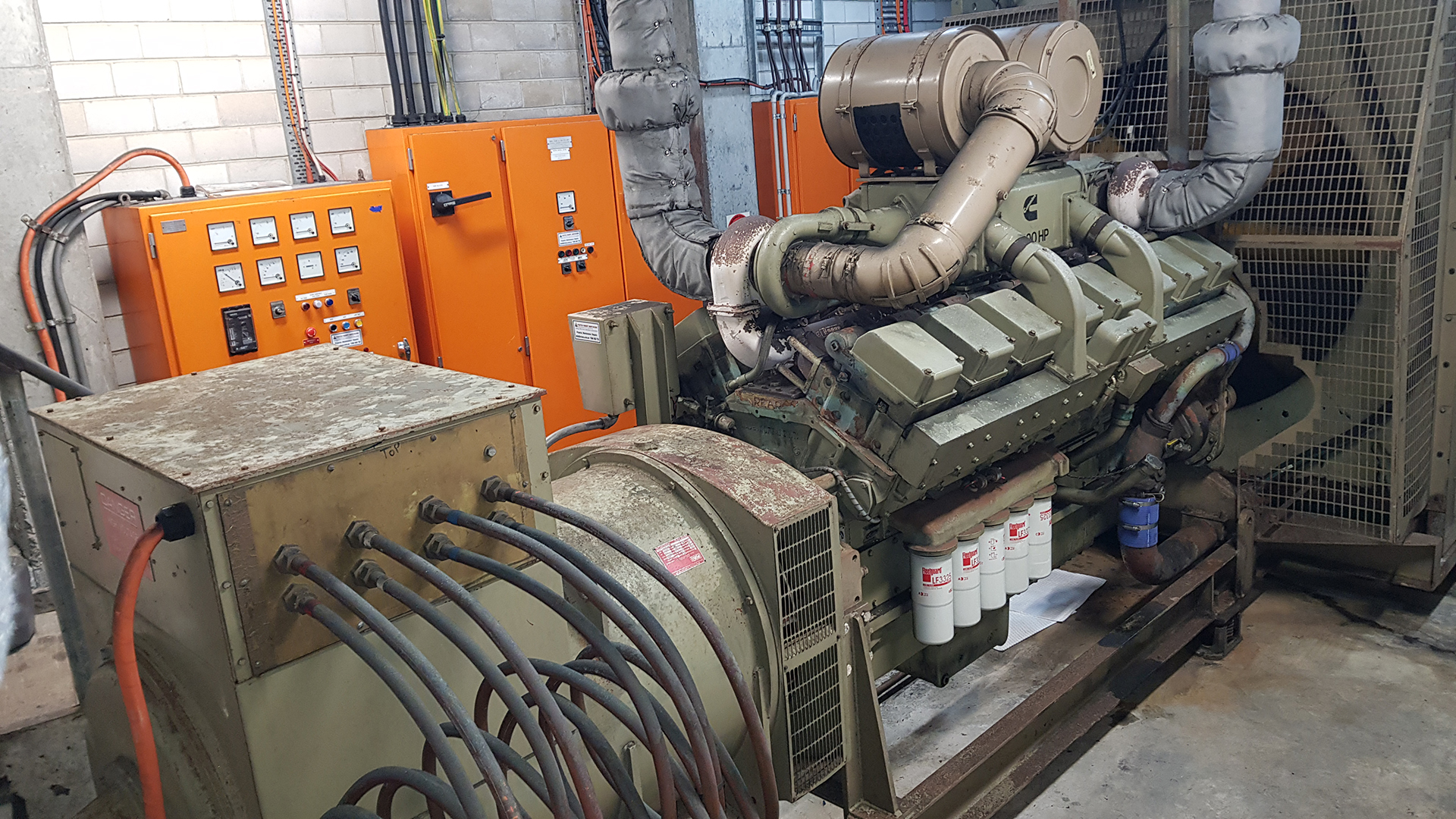 electrical Services - Essential Services Generator serving the Fire protection system at a large car park, running the main exhaust fans, lifts and other essential services equipment and switchboards when the car park is in fire mode