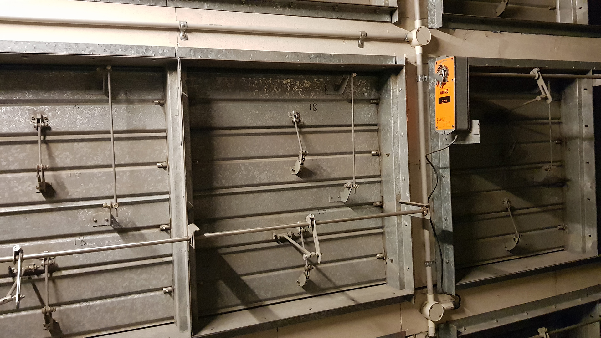 Structured HVAC Maintenance - Outside air Damper modules operated via BELIMO actuators on our BMS with Tridium JACE