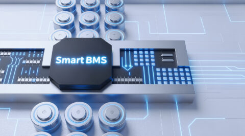Smart BMS for Existing Technologies and unsupervised Buildings, this image shows a printed circuit board with a Microchip with 